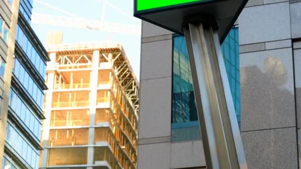 Led Acaparamiento Exterior Del Edificio Pantalla Verde Acaparamiento — Vídeos de Stock