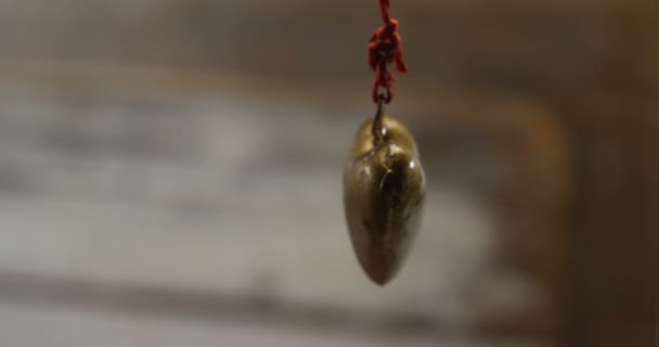 Heart Shaped Decoration Hanging Mid Air Pendant Tied String — Stock Video