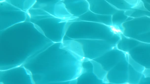 Vodní Povrch Lesklý Modrý Bazén Pozadí Vody Bazénu — Stock video