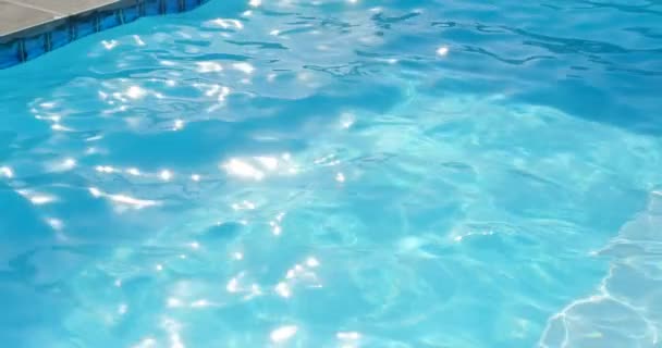 Güneşli Bir Günde Yüzme Havuzunda Atlama Genç Karışık Irk Kadın — Stok video