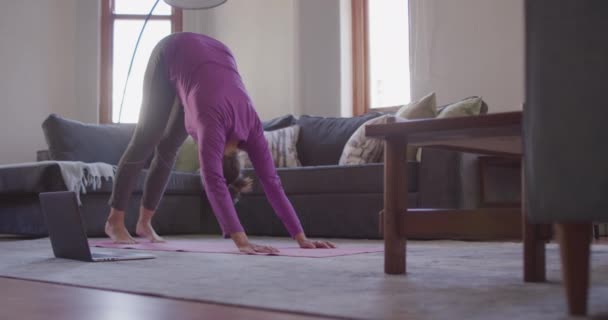 Caucasian Woman Enjoying Time Home Social Distancing Self Isolation Quarantine — Stock Video