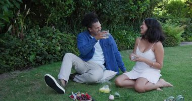 Çimlerde romantik pikniğe gelen, çeşitli çiftler limonata dolduran, üzüm besleyen ve gülen. Romantik, samimi, boş zaman, açık hava, canlı, neşeli, yoldaş.