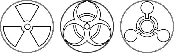 Varovný Kroužek Žlutými Značkami Radiový Znak Toxické Znamení Symbol Bio — Stockový vektor