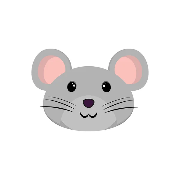 Platte vector illustratie. Grappige cartoon muis. — Stockvector