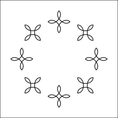 Çizgi sanat tracery arabesk süs.