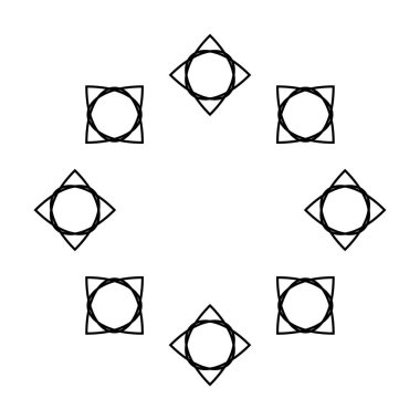 Çizgi sanat tracery arabesk süs.