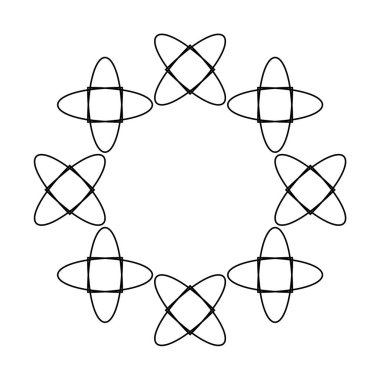 Çizgi sanat tracery arabesk süs.