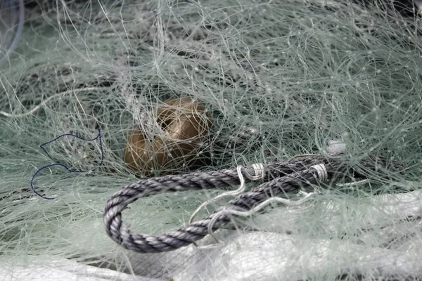 Fishing nets and rope in the sea, industry