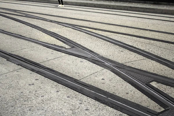 Schienen Bahnhof Fahrzeug Und Transport — Stockfoto