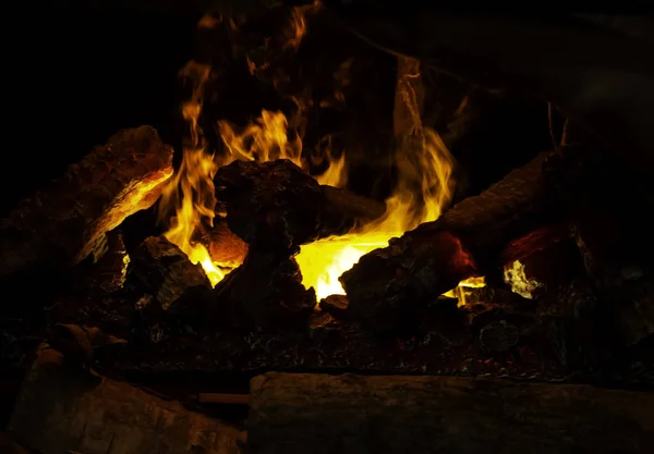 Brand Vlammen Bewegen Brand Rampen Van Natuur Detail — Stockfoto
