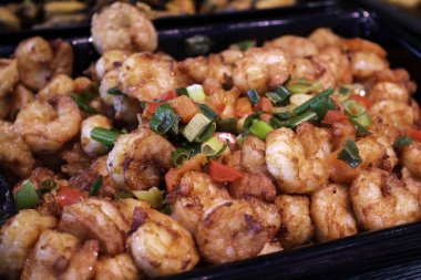 Karides kızarmış sarımsak, Restoran gıda, partiler ile