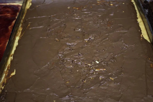 Romige Chocolade Taart Gebak Ambachtelijke Keuken — Stockfoto