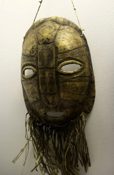 Máscara Madeira Hindu Decoração Símbolo Proteção — Fotografia de Stock