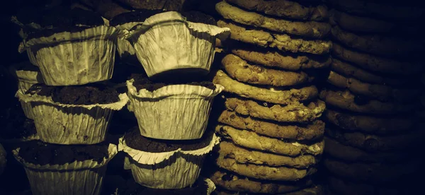 Biscotti Muffin Cioccolato Pasticceria Dolci Dolci — Foto Stock
