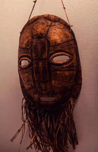 Máscara Madera Hindú Decoración Símbolo Protección —  Fotos de Stock