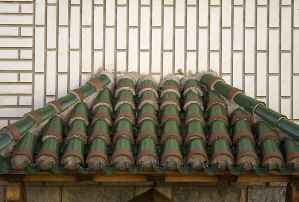 Decorative tile roof in house, construction and architecture