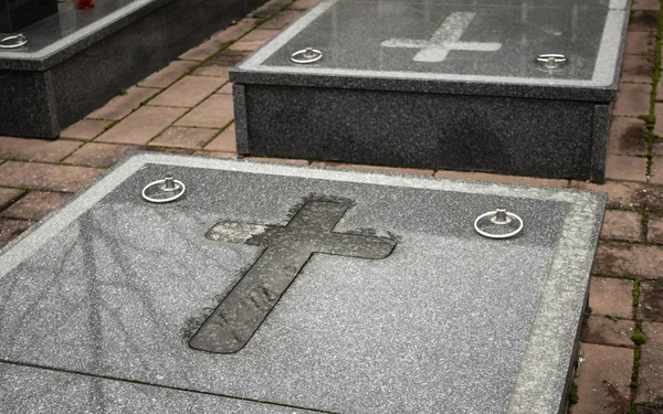 Cementerio Con Tumbas España Símbolo Religioso —  Fotos de Stock