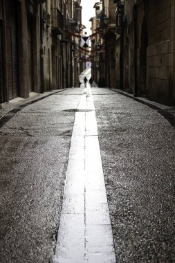 Islak sokak şehir, inşaat ve mimari perspektif