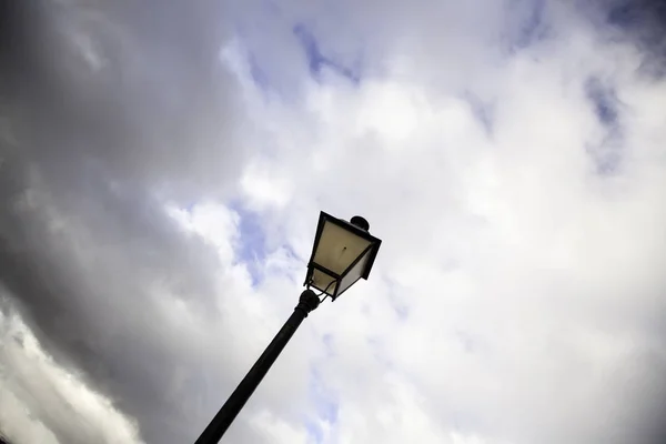 Street Lamp Extinguished Blue Sky Landscape — Stock Photo, Image