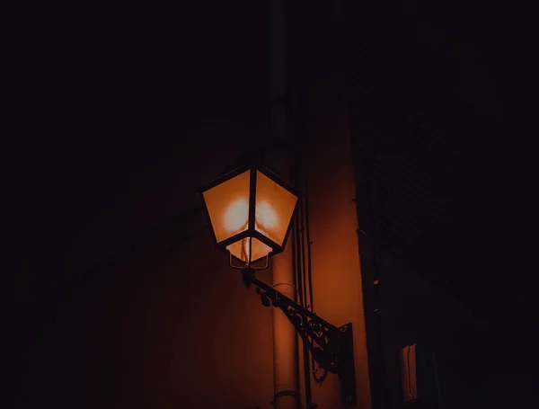 Straat Lamp Verlicht Nachts Stedelijke Straat Technologie — Stockfoto