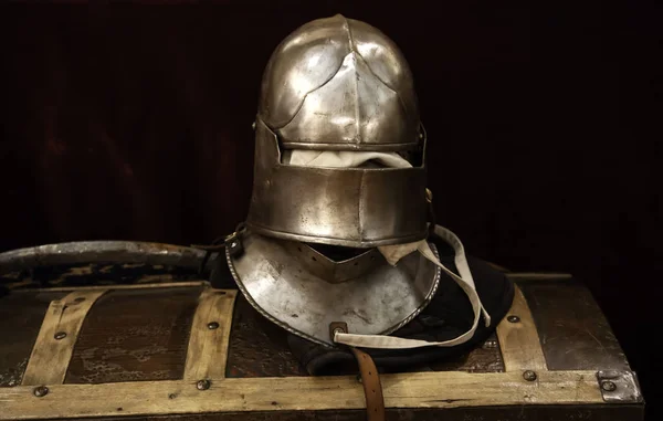 Medieval helmets armor — Stock Photo, Image