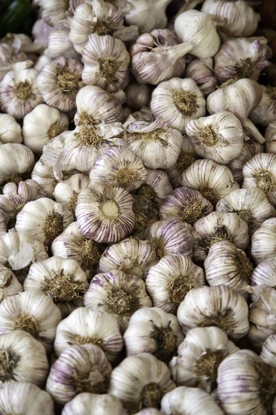 Knoblauch im Gemüsehändler — Stockfoto