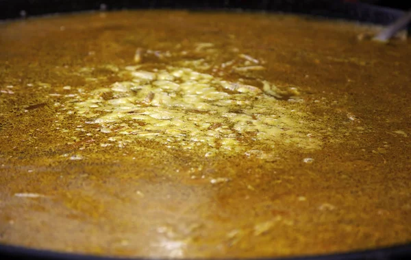 Rijst Bouillon in een pan — Stockfoto