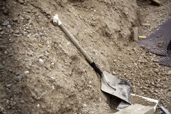 Shovel in construction — Stock Photo, Image