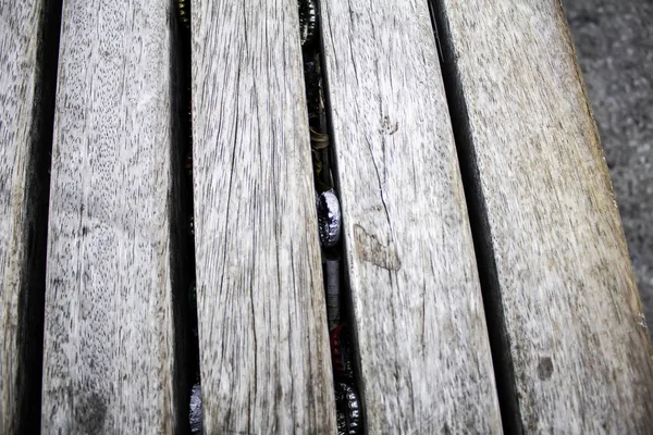 Wood veneers bench — Stock Photo, Image