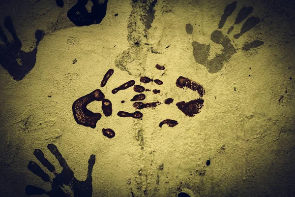 Handprints ściany — Zdjęcie stockowe