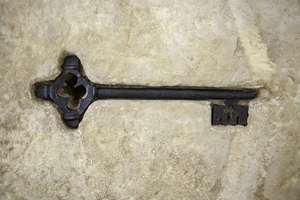 Eski paslı metal anahtar. — Stok fotoğraf