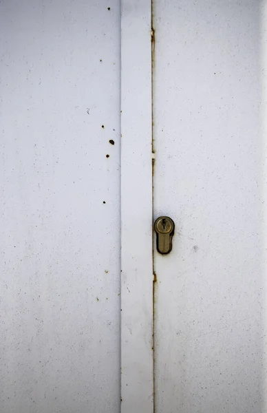 Porta Metal Enferrujado Detalhe Negligência Ruibna — Fotografia de Stock