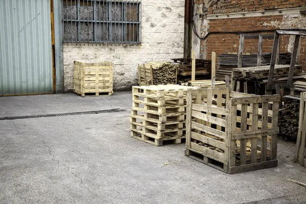 Herstellung Von Holzplatten Sägewerk Und Recycling Industrie — Stockfoto