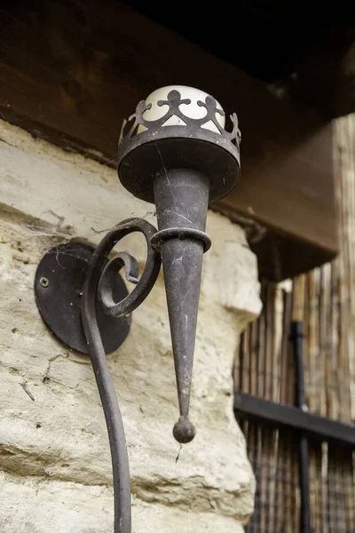 Lanterne Fer Bougie Château Éclairage Construction Architecture — Photo