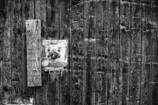 Wooden Door Ancient Lock Construction Architecture — Stock Photo, Image