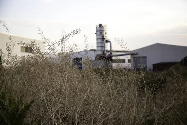 Kärnkraftverk Med Skorsten Förorenande Rök Miljö Ekologi — Stockfoto