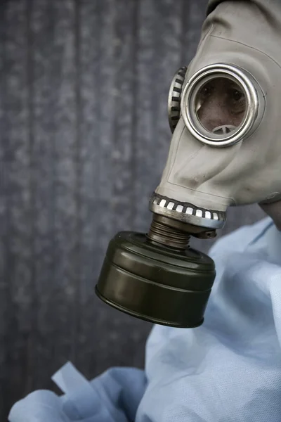 Masque Gaz Pandémique Covide Anthrax Guerre Bactériologique Infirmière Médicale — Photo