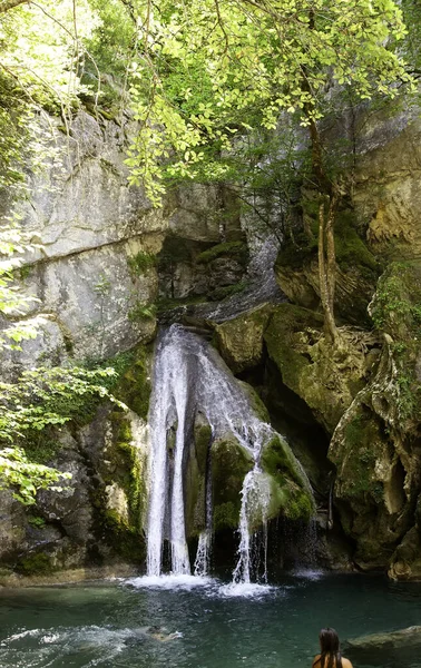 Cascade Isaba Montagnes Nature Sauvage Piscine Naturelle — Photo