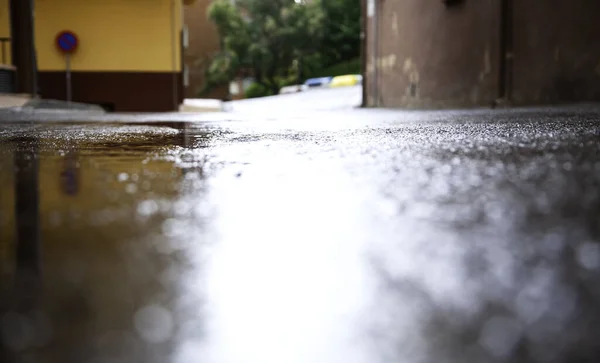 Wet street with rain, environment and storm, storms