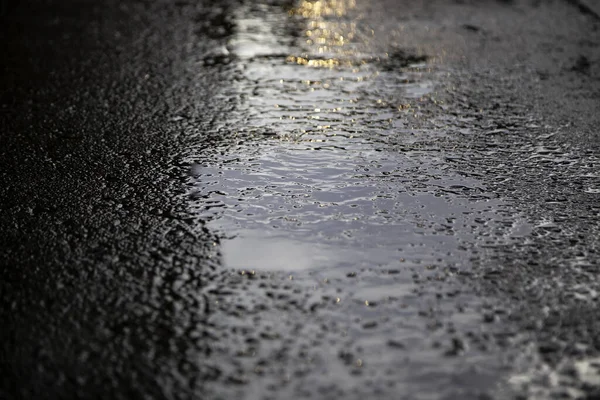 Calle Húmeda Con Lluvia Ambiente Tormenta Tormentas — Foto de Stock