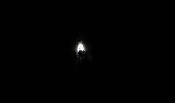 Túnel Até Morte Uma Caverna Mística Paranormal Além — Fotografia de Stock