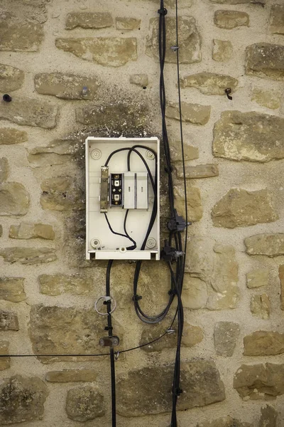 Detail Starého Elektrického Spotřebiče Osvětlení Městě — Stock fotografie