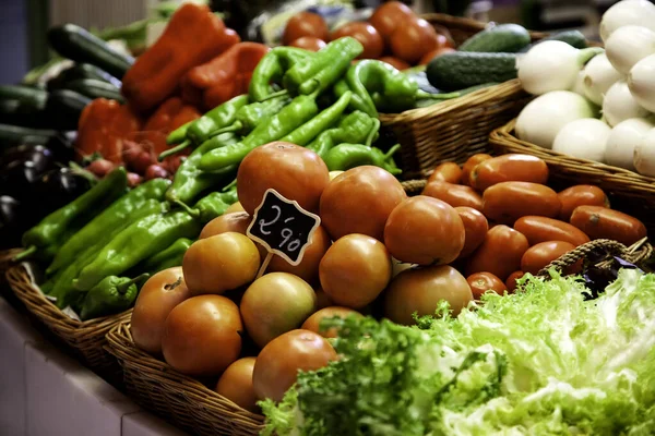 Färska Grönsaker Traditionell Butik Hälsosam Mat Kost Och Veganism — Stockfoto