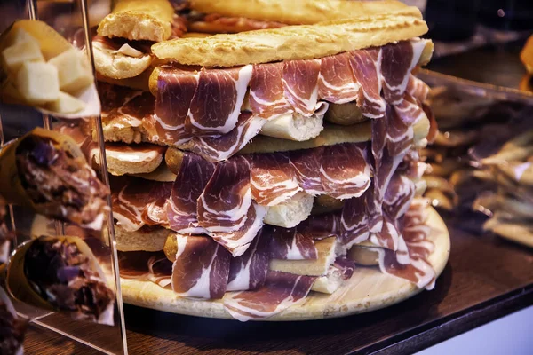 Serrano Ham Sandwiches Nutrients Animal Protein Food — Stock Photo, Image