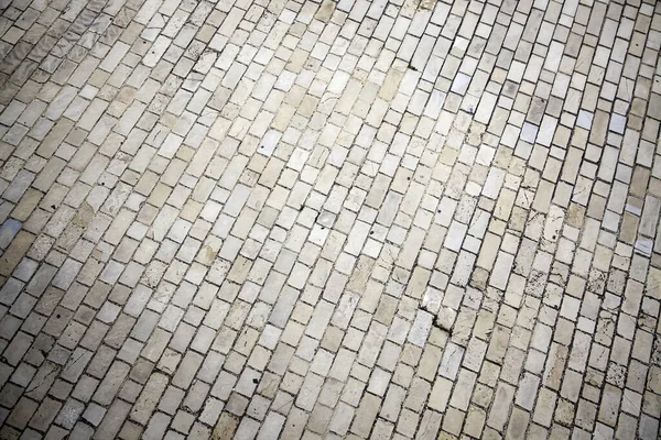 Pflastersteine Auf Dem Boden Detail Der Fußgängerzone — Stockfoto
