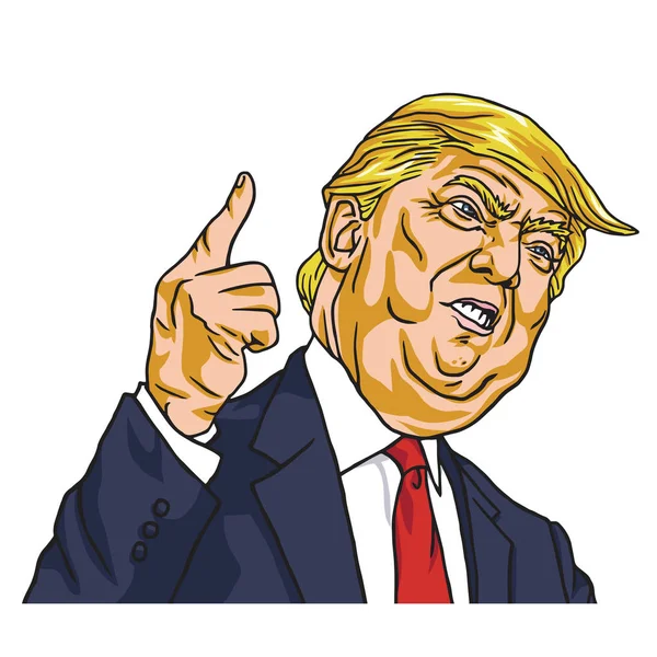 Donald Trump Kovuldun Karikatür Vektör Mayıs 2017 — Stok Vektör