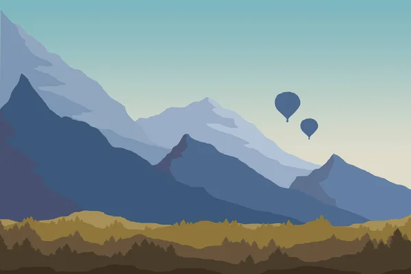 Ballon Auf Dem Hintergrund Der Berglandschaft Minimalismus — Stockfoto