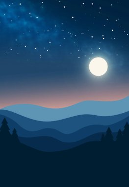 minimalist gece kış manzarası