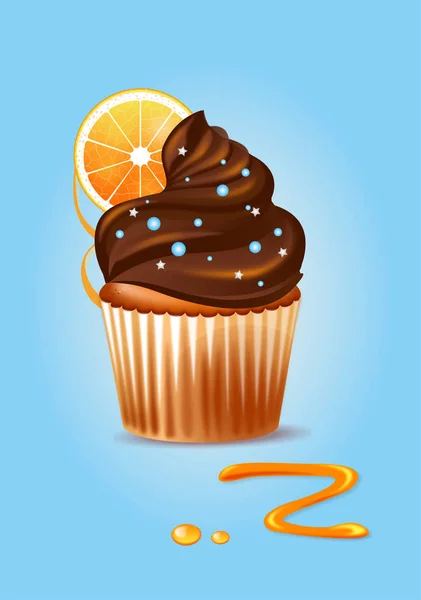 Gâteau Chocolat Orange — Image vectorielle