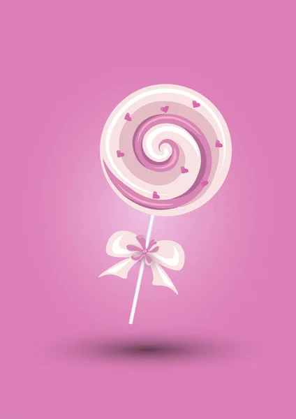 Fruit Lollipop Pink Background — Stock Vector